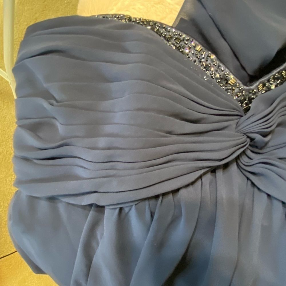 David's Bridal  Strapless Sheer Chiffon Dress - Picture 6 of 9